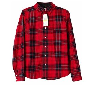 NWT Red Plaid Button Down Shirt